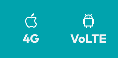 VoLTE activation symbols for iPhone and Android